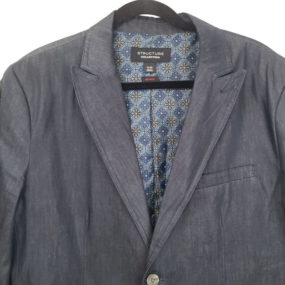 Structure Collection Mens Gray 2-Button Slim Fit … - image 2